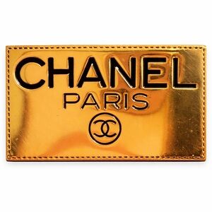 CHANEL Gold and Black Logo Plaque-COA included